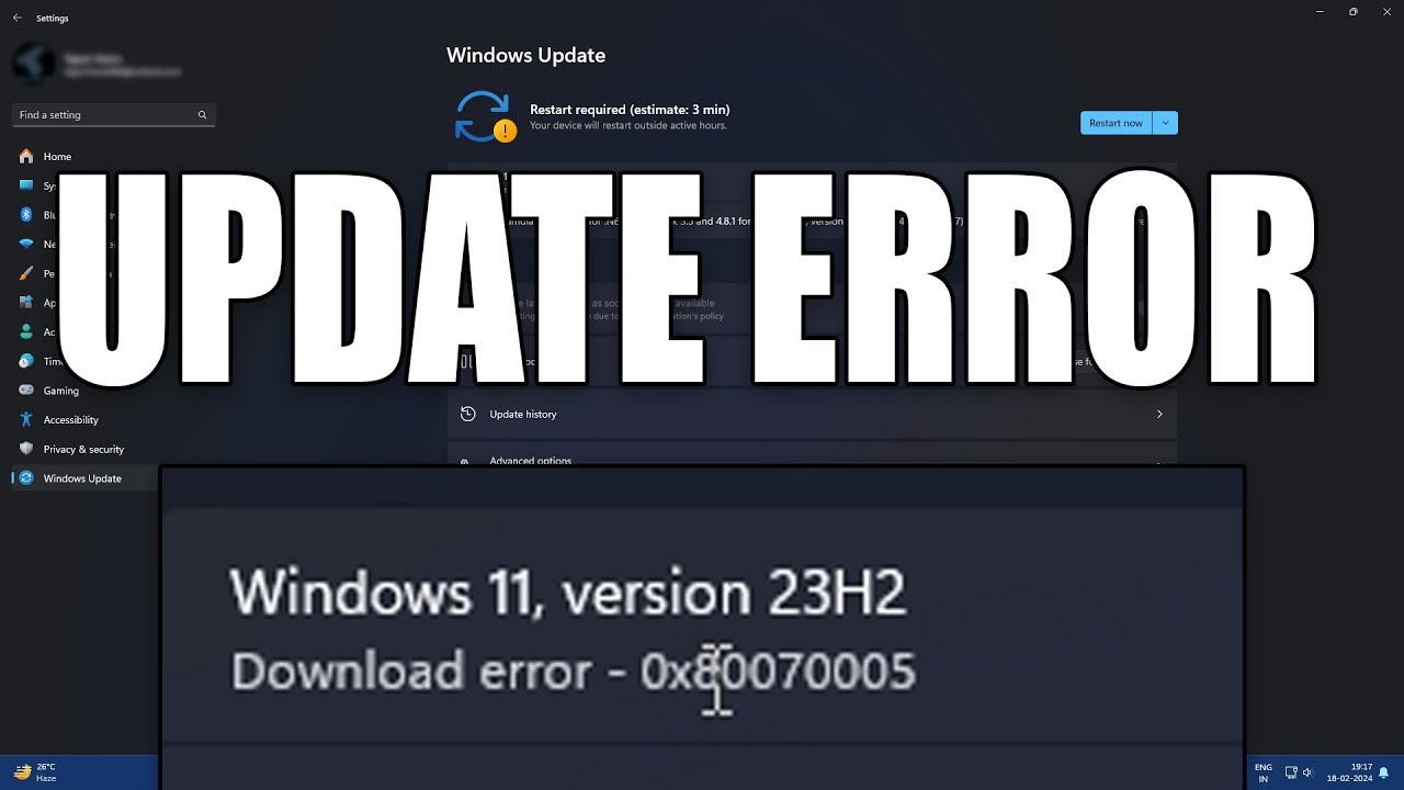 How To Fix Windows 11 Update Error 0x80070005 Ver 23h2 Youtube How To Fix Windows 11 Update Error 0x80070005 Ver 23h2 Youtube