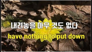 내려놓을 아무 것도 없다  have nothing to put down