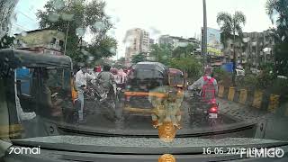 valdhuni river came out on road on kalyan mohane road near shahad flyover Bridge