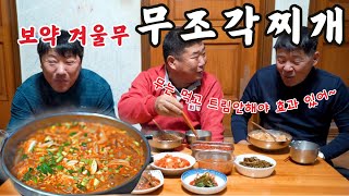 [시골먹방] 겨울에는 알쥬? 산삼보다 좋다는 겨울 무조각찌개 먹방ㅣ어머니 무조각찌개 레시피 공개 [Radish stew] MUKBANG/EATING SHOW