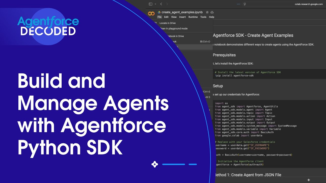 Build And Manage Agents With Agentforce Python Sdk Agentforce Decoded
