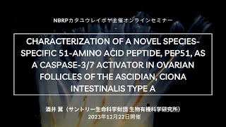 NBRPカタユウレイボヤ論文セミナー23年12月：著者自身による論文（https://doi.org/10.3389/fendo.2023.1260600）解説：酒井 翼 (サントリー生命科学財団)