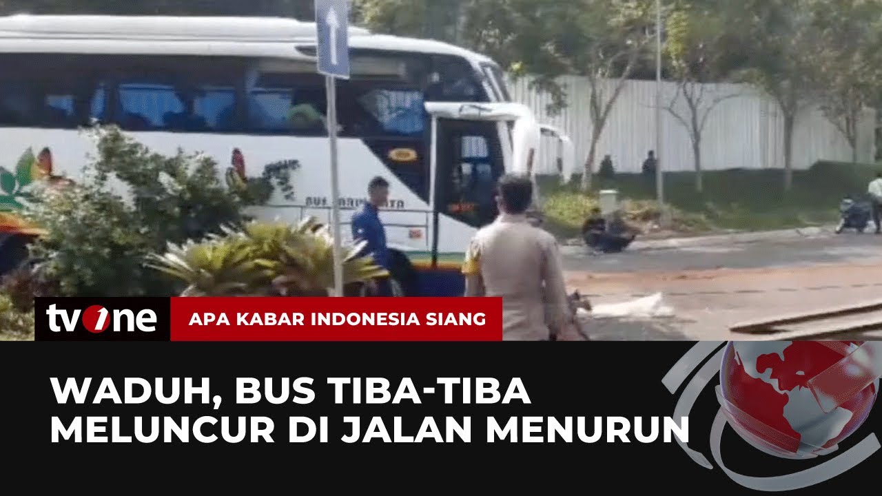 Meluncur Di Jalan Menurun Karena Rem Blong, Bus Rombongan Mahasiswa ...