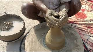 mitti k bartan, pottery made by hand, clay pot