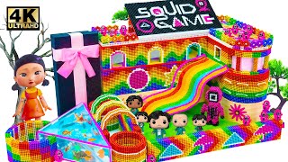 Satisfying Video | Build Rainbow Slide In SQUID GAME Playground Map Has Triangle Swimming Pool