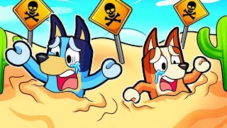 BLUEY AND BINGO TRAPPED IN QUICKSAND IN ROBLOX!