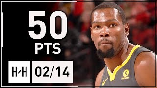 Kevin Durant Full Highlights Warriors vs Trail Blazers (2018.02.14) - 50 POINTS, Team HIGH!