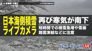 【再び寒気が南下】雪ライブカメラ　2023年1月28日