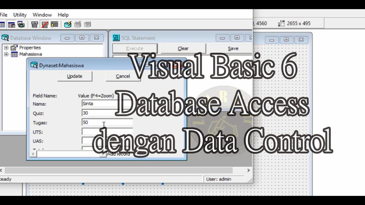 Visual Basic 6 Database Access Dengan Data Control Youtube