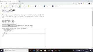 Logic-1 (In1To10) Java Tutorial || Codingbat.com