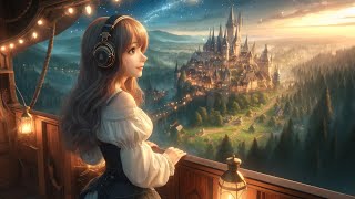 🕊️Fantastic castle and castle town from the airship 🏰 relax with lo-fi background music🐑✨528Hz Lofi