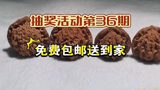 抽奖活动第36期，这次力度大送两对核桃。抽奖规则您关注我一键三连截图到评论区，粉丝到1200准时开奖，奖品免费包邮到家，新疆西藏除外，谢谢大家的积极参与哈！