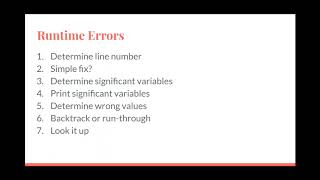 The CS Things They Don't Teach You - Debugging: Runtime Errors Part 1