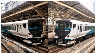 JR東日本東海道線特急「踊り子13号」伊豆急下田＋修善寺行き・E257系NA-09編成＋NC-33編成（2024.8.22）