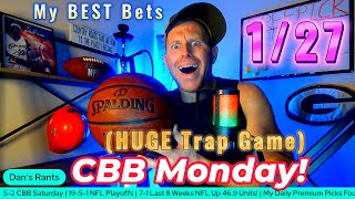 College Basketball Picks (EVERY GAME) - Monday, Jan 27th | Iowa State Upset?!