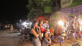 BATTAMBANG ON KHMER NEW YEAR AT NIGHT  | A HAPPY NIGHT | CROWDED.