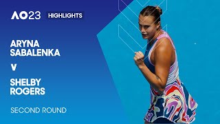 Aryna Sabalenka v Shelby Rogers Highlights | Australian Open 2023 Second Round