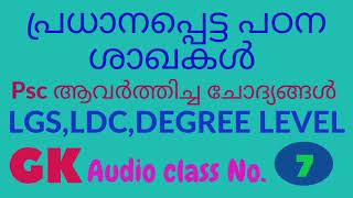 പ്രധാനപ്പെട്ട ശാസ്ത്ര ശാഖകൾ PRADHANAPETTA PADANA SATHRA SAGAGAL,PSC PADANA SAGAGAL  PADANA SAGAGAL