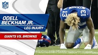 Odell Beckham Jr. Suffers Leg Injury | Giants vs. Browns (Preseason) | NFL