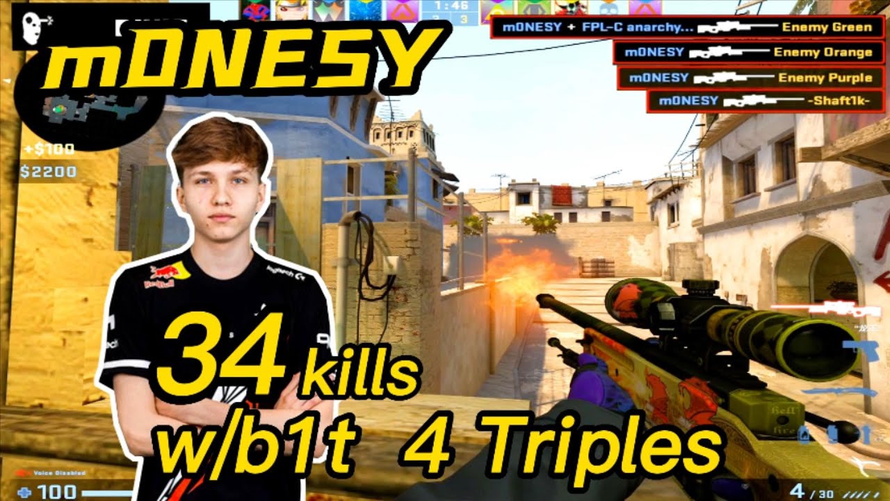 M0NESY Mirage POV - W/b1t - 34KILLS - 4 Triples - CSGO M0NESY POV ...