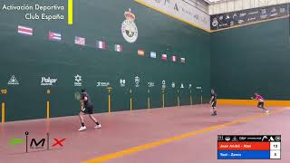 Activación Deportiva Frontenis  Club España 2024  Jean Andre - Alan VS Zarco - Yael