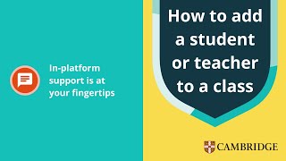How to add a student or teacher to a class - updated