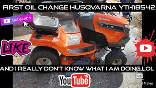 first oil change Husqvarna yth18542