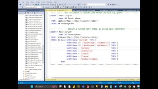 SQL How to apply a Custom Sort Order using a CASE Statement