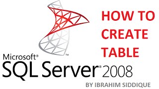 How to Create Table in SQL Server 2008