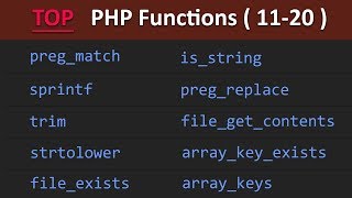 TOP 100 PHP Functions ( 11 - 20 ) | PHP Tutorial