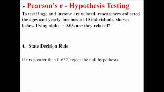 Hypothesis Testing with Pearson's r