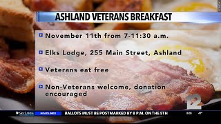 Ashland Elks Lodge and Boyscouts Troop 112 hosting Veteran's Day Breakfast