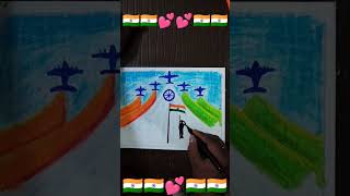 #indian flag drawing with aeroplane army#independence day #republic day#shorts#viral #trending#india