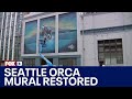 Seattle Waterfront orca mural restored | FOX 13 Seattle