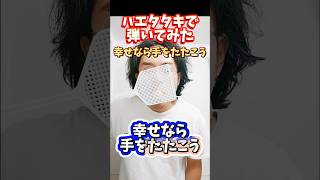 【歯楽器】幸せなら手をたたこうをハエタタキで弾いてみた【ウフフワッハッハ】