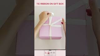 How to tie the perfect ribbon on gift box #shorts  #giftwrappingideas #ribbonbow