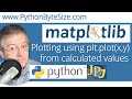 Plotting a graph using plt.plot(x,y) from calculated values