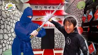 Ninja Ryan vs Mystery Ninja in the Giant Obby Box Fort!