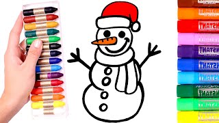 Dibuja y Colorea un Muñeco de Nieve ⛄🎨Dibujos para niños