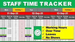 Staff Time Sheet in Excel Step by Step Guide + Template