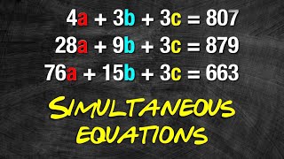 Solving Simultaneous Equations in 3 Variables - Algebra [Leaving Cert HL Maths]