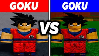 Goku Comparison In Roblox Realm Rampage Vs Roblox Z Battlegrounds