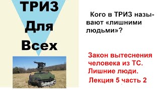 Кто для ТРИЗ «лишние люди». Как появляются и исчезают. Закон вытеснения человека из ТС. Лекция 5-1.