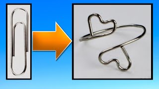 Easy Paperclip or 20g Wire Double Heart Ring Tutorial DIY Jewelry Making