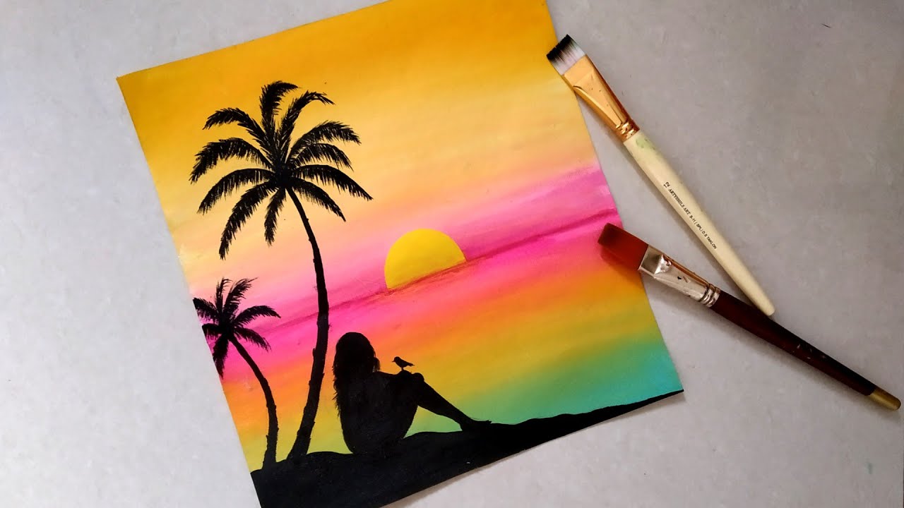 Simple Sunset Easy Paintings