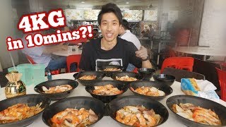 INSANE 4KG Prawn Noodle Challenge! 10 bowls in 10 mins?! 大胃王挑战!