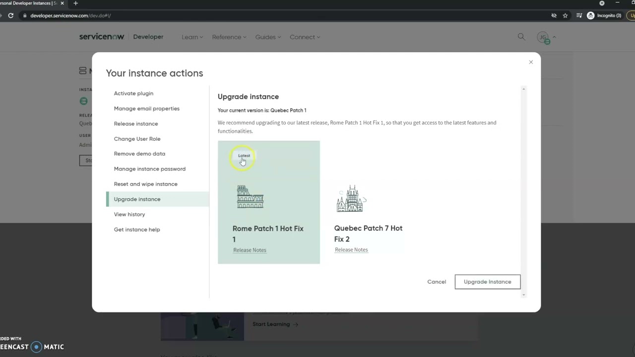 How To Upgrade Your ServiceNow Personal Developer Instance - YouTube