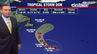 Tropical Storm Don continues to swirl in Atlantic Ocean