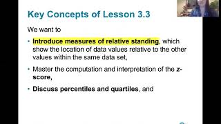 3.3.0 Measures of Relative Standing and Boxplots - Key Concepts, and Learning Outcomes