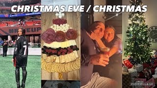 CHRISTMAS VLOG | field level seats at the falcons game, Christmas eve traditions, opening gifts